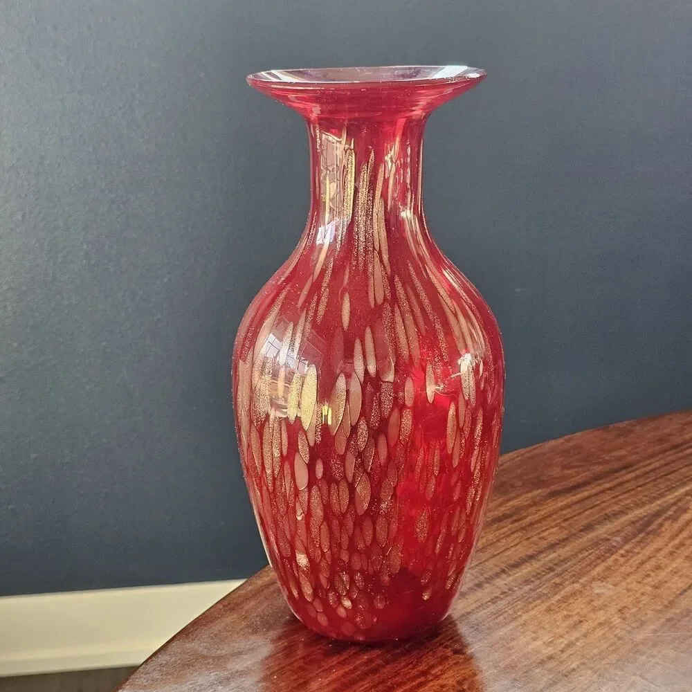 Vintage Murano Style Hand Blown Glass Vase 15